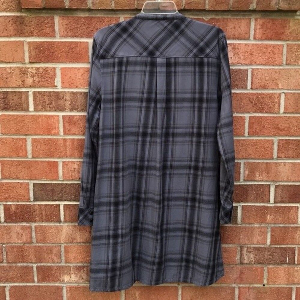 Michael Stars Highline Plaid Hi-Lo Shirt Dress sz Medium - Picture 5 of 14